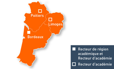 Carte : région académique Nouvelle-Aquitaine