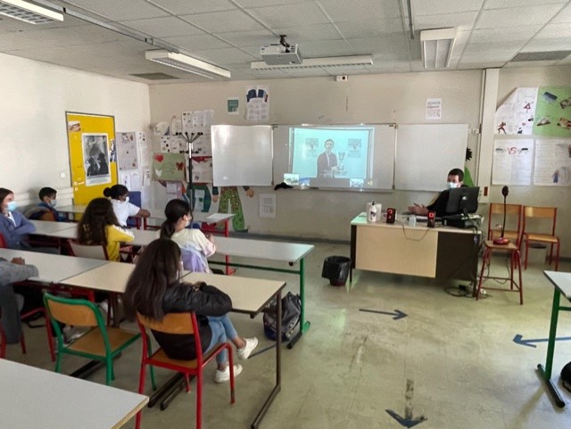 Coupe élèves citoyens - cérémonie virtuelle de remise de la coupe aux élèves du clg A;Blanqui