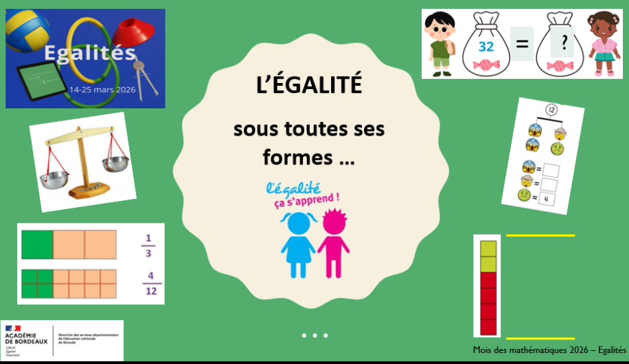 egalité sous toutes ses formes semaine des mathématiques