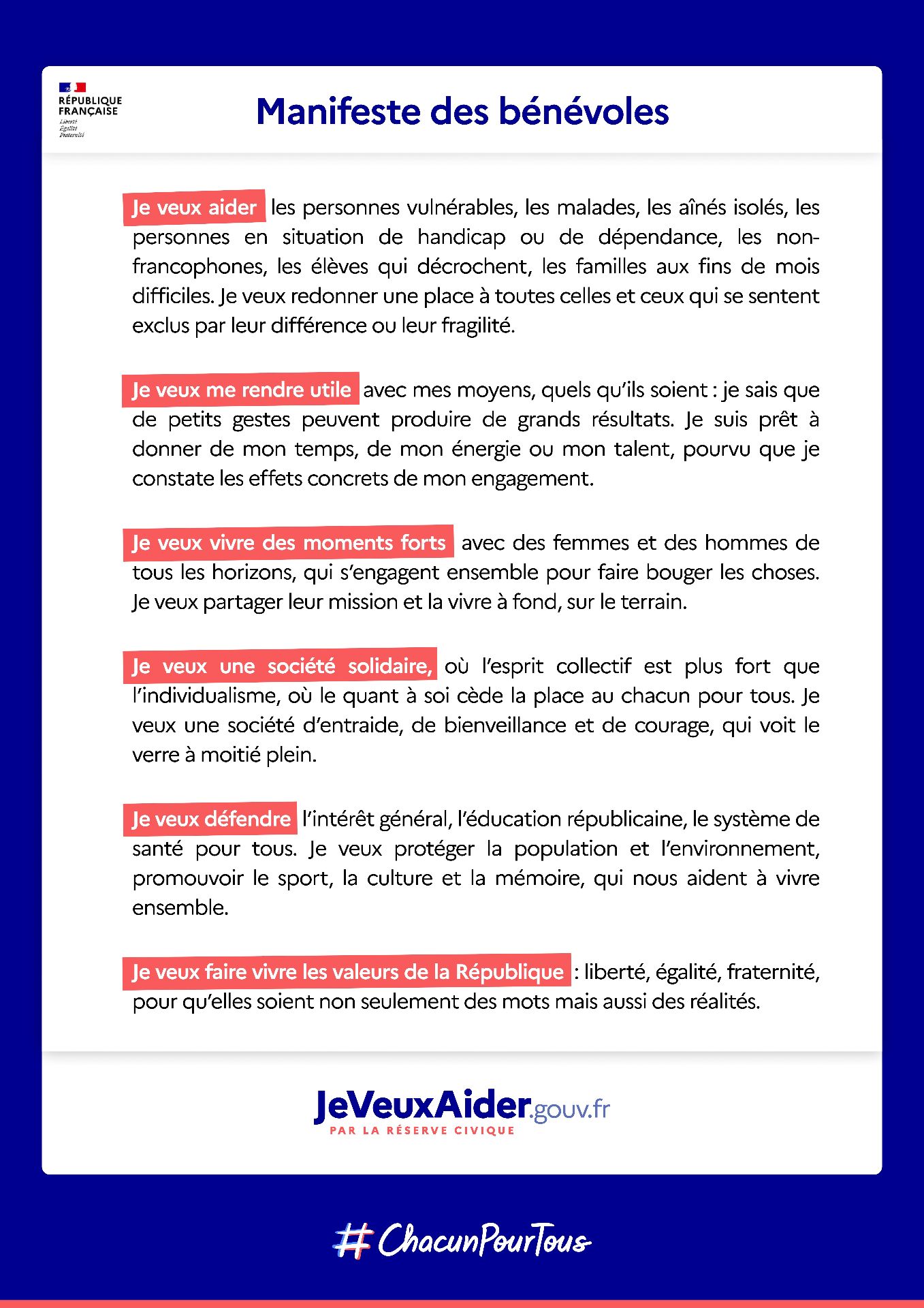 Manifeste des bénévoles