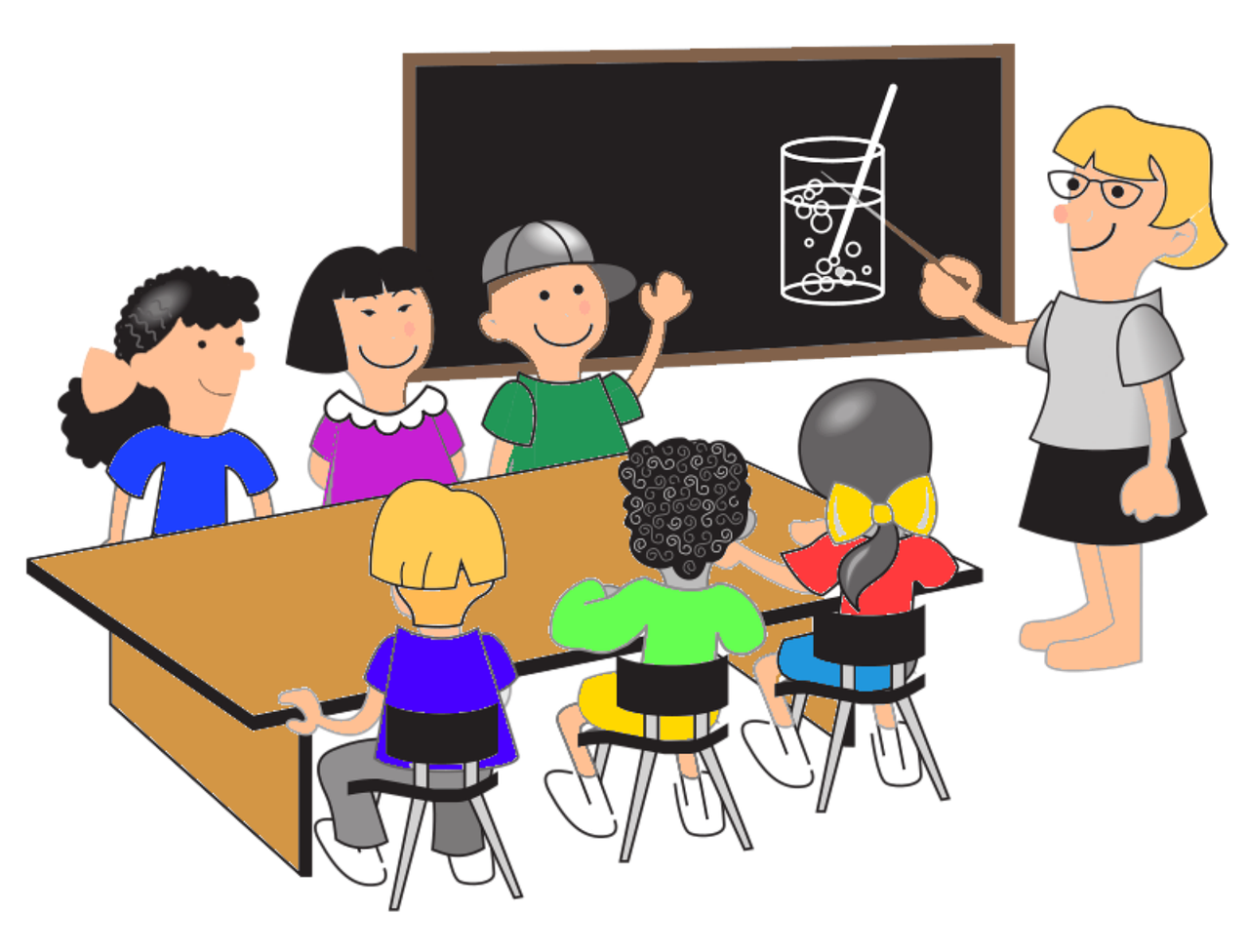 Classe avec tableau noir