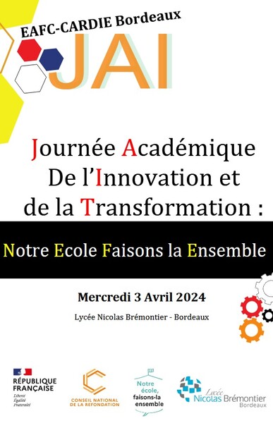 Affiche donnant le lieu et la date de la JAI 3 avril 2024 à lycée Brémontier