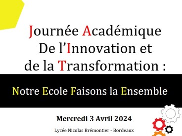 Affiche donnant le lieu et la date de la JAI 3 avril 2024 à lycée Brémontier